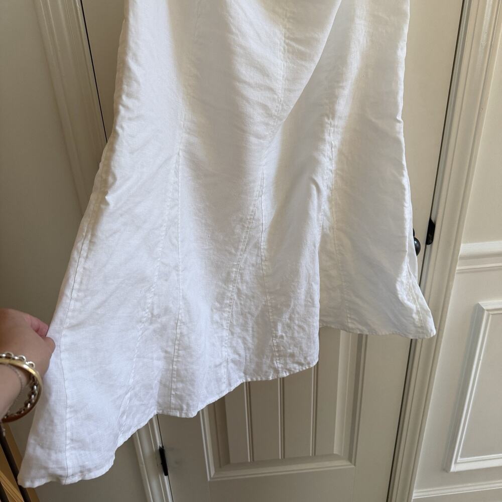 Vintage Kim Roger’s 100% Linen White Pleated Midi Skirt Women's Size 16 - Picture 2 of 9